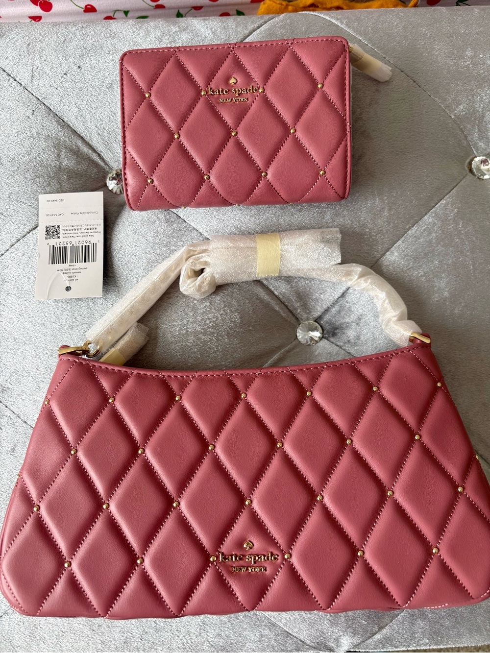 Nwt Kate Spade Carey Quilted Stud Purse & Wallet